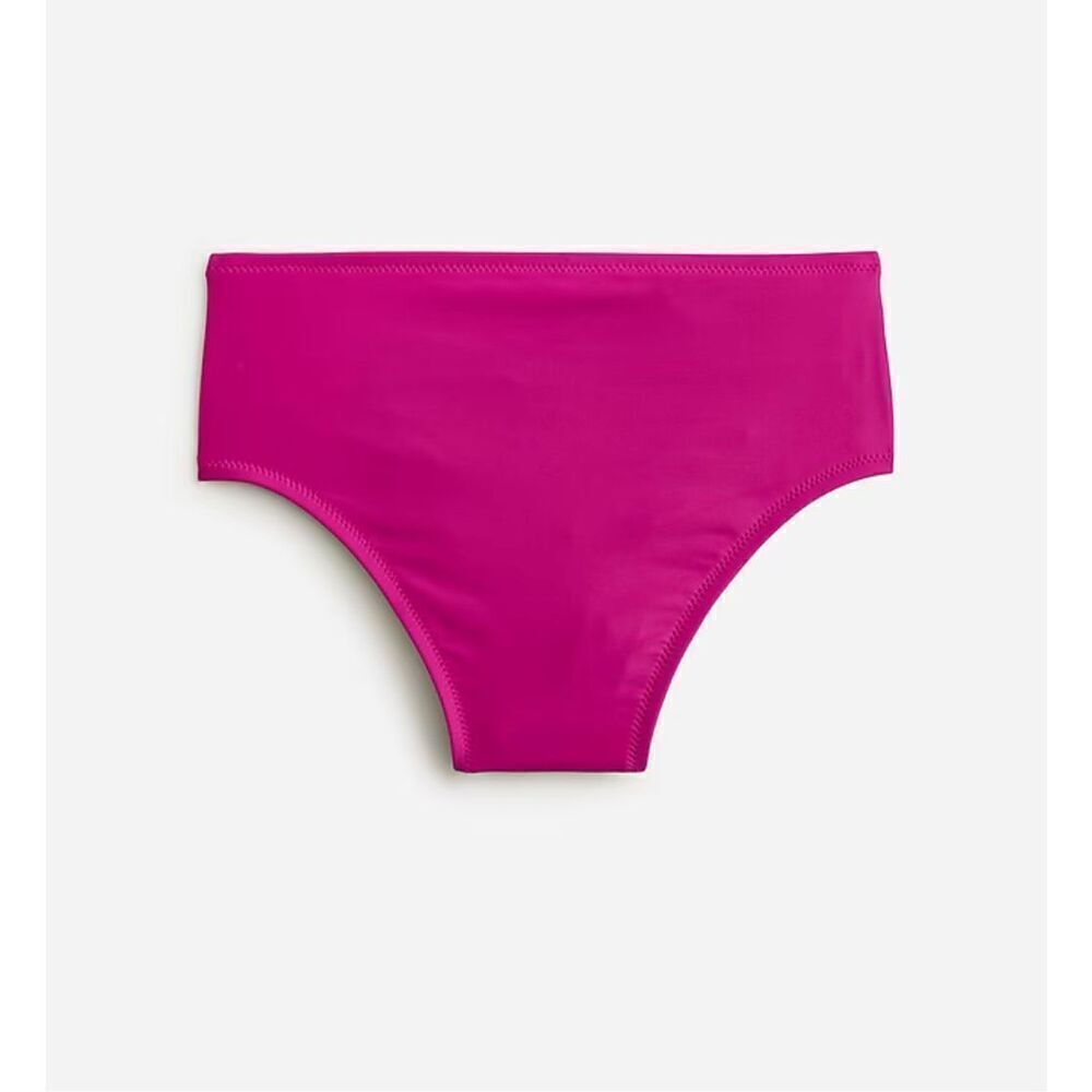 J.Crew High-Rise Full-Coverage Bikini Bottom In Magenta Orchid Size S